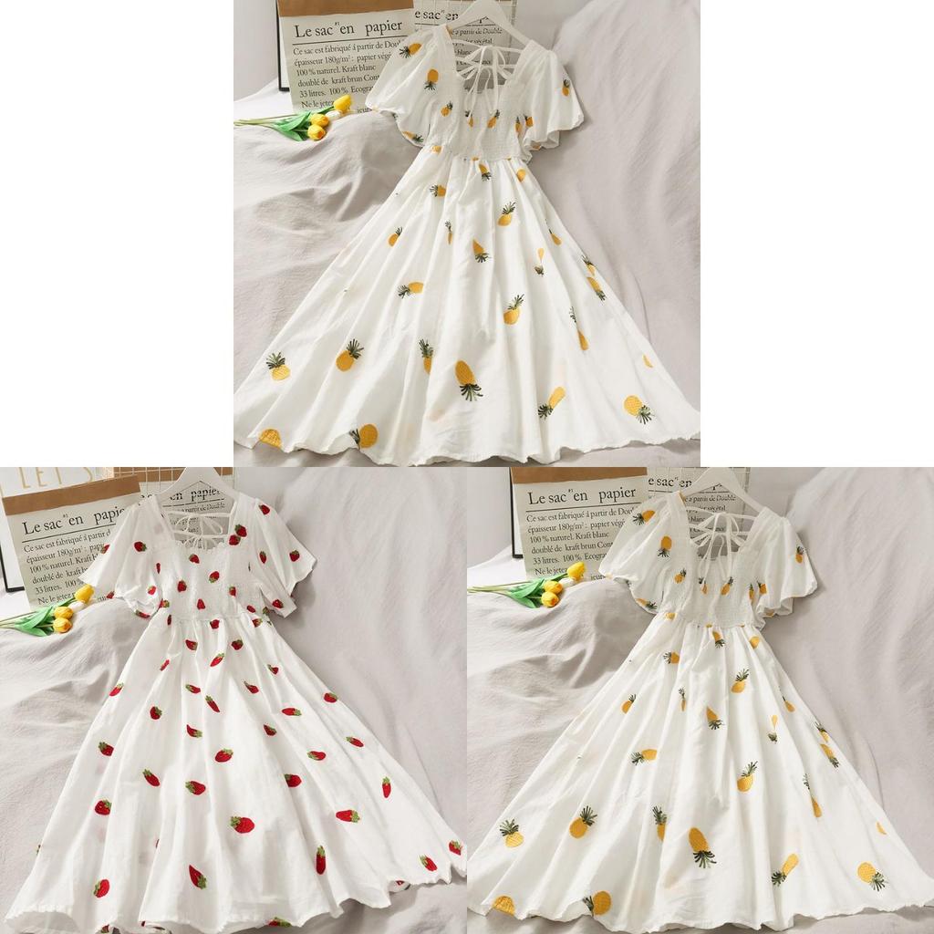 Vestito in Maglia con Stampa Floreale, Scollo Quadrato e Maniche Corte, per un Look Casual Estivo