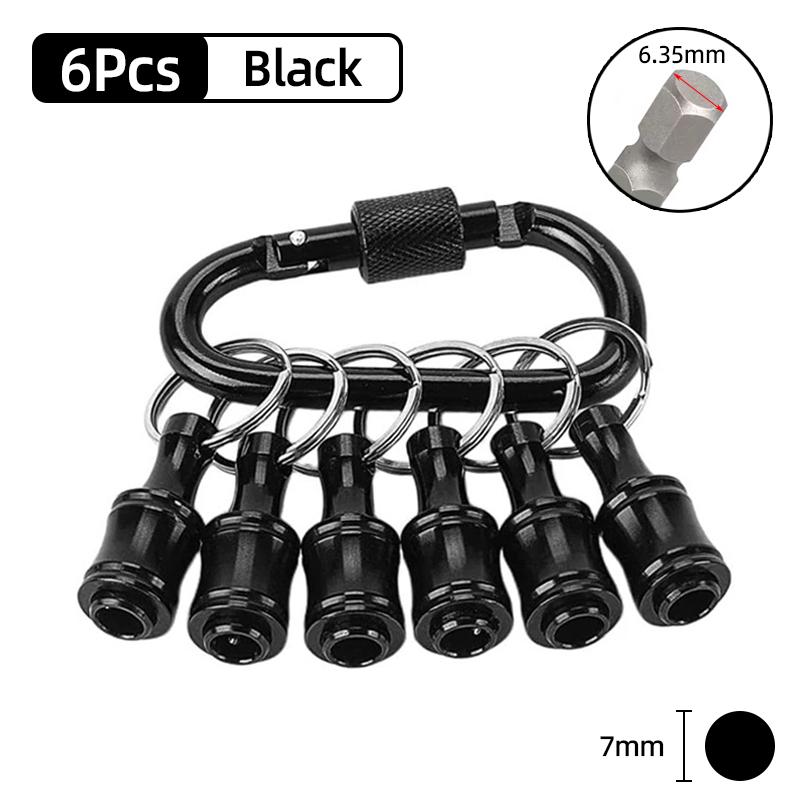 Schraubendreher-Bit-Halter 1/4 Zoll Sechskantschaft Verlängerungsstange Schnellwechsel Aluminiumlegierung Schlüsselanhänger Bohrer Schraubenadapter Handwerkzeug