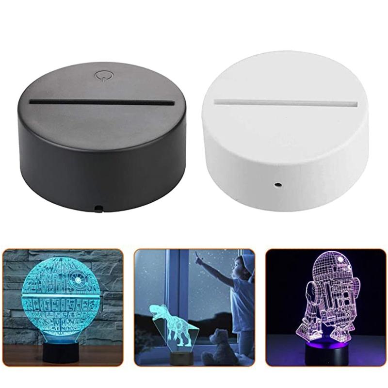 4Pc Night LED Light Lamp Base Remote Control USB Cable Adjustable 7 Colors Decorative Lights for Room Restaurant Officce