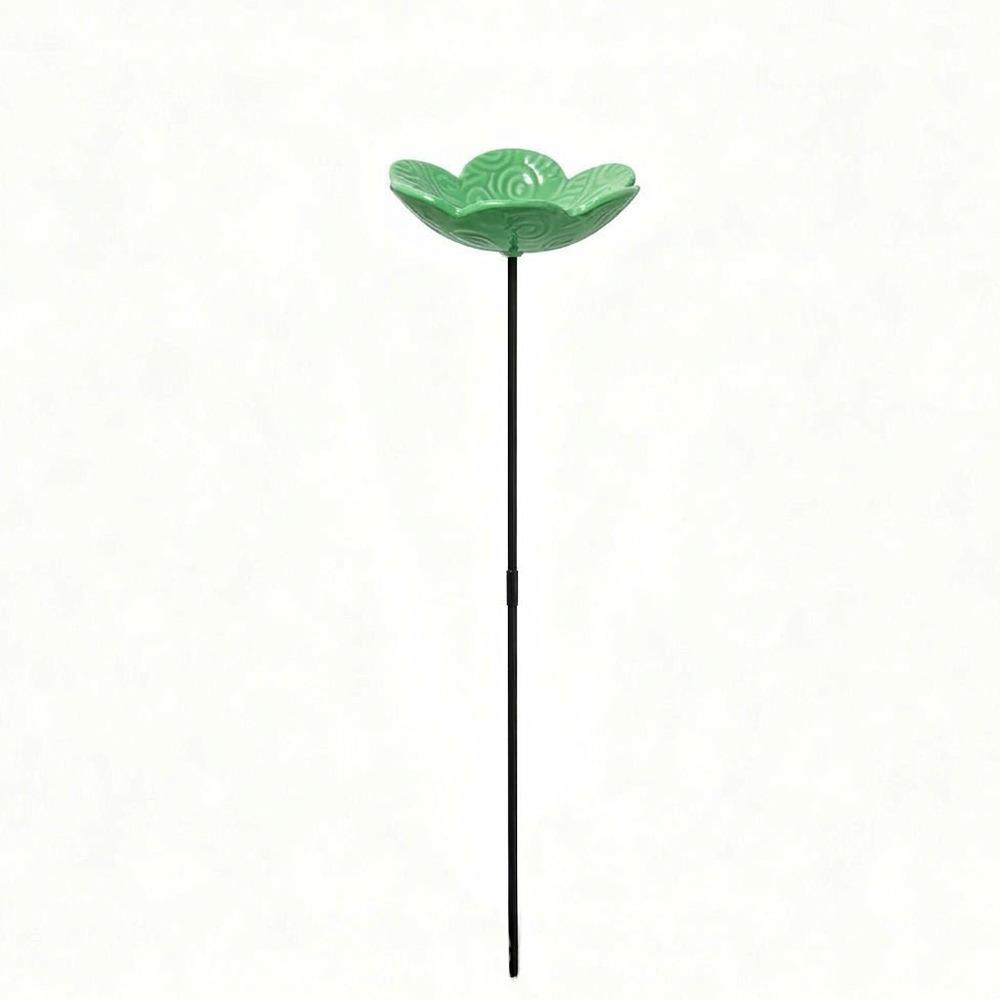 Flower Spiral Pattern Bird Watering Feeder UV Resistant Garden Stake Bird Bath Outdoor Yard