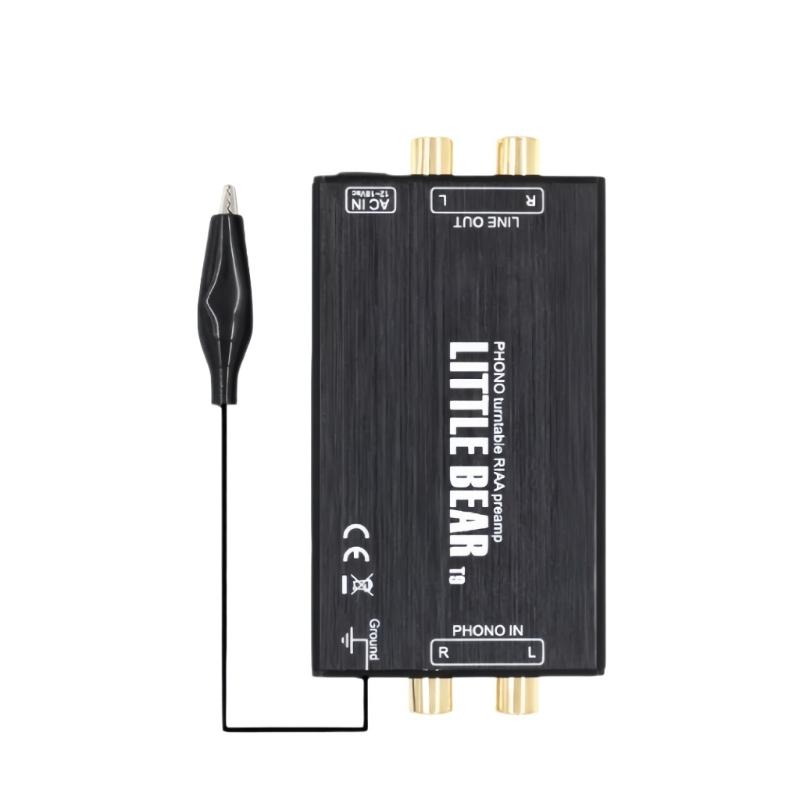 MM Phono Preamp Amplifier For Turntable Low Noise Power Supply Aluminum Housing Auditory Equipment
