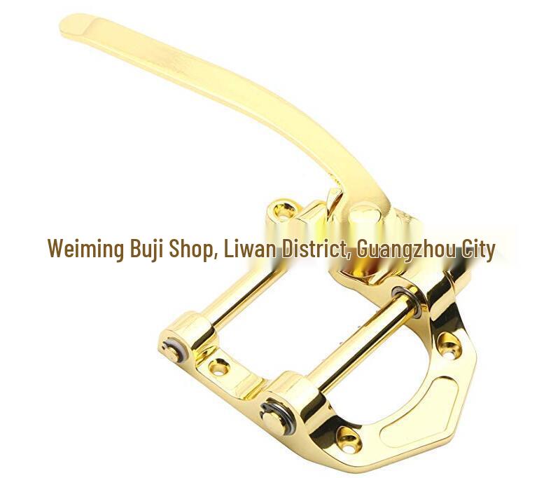 Goldenes Bigsby Old Style Jazzgitarren-Tremolosystem mit Zinklegierungs-Saitenhalter und kleinem Arm