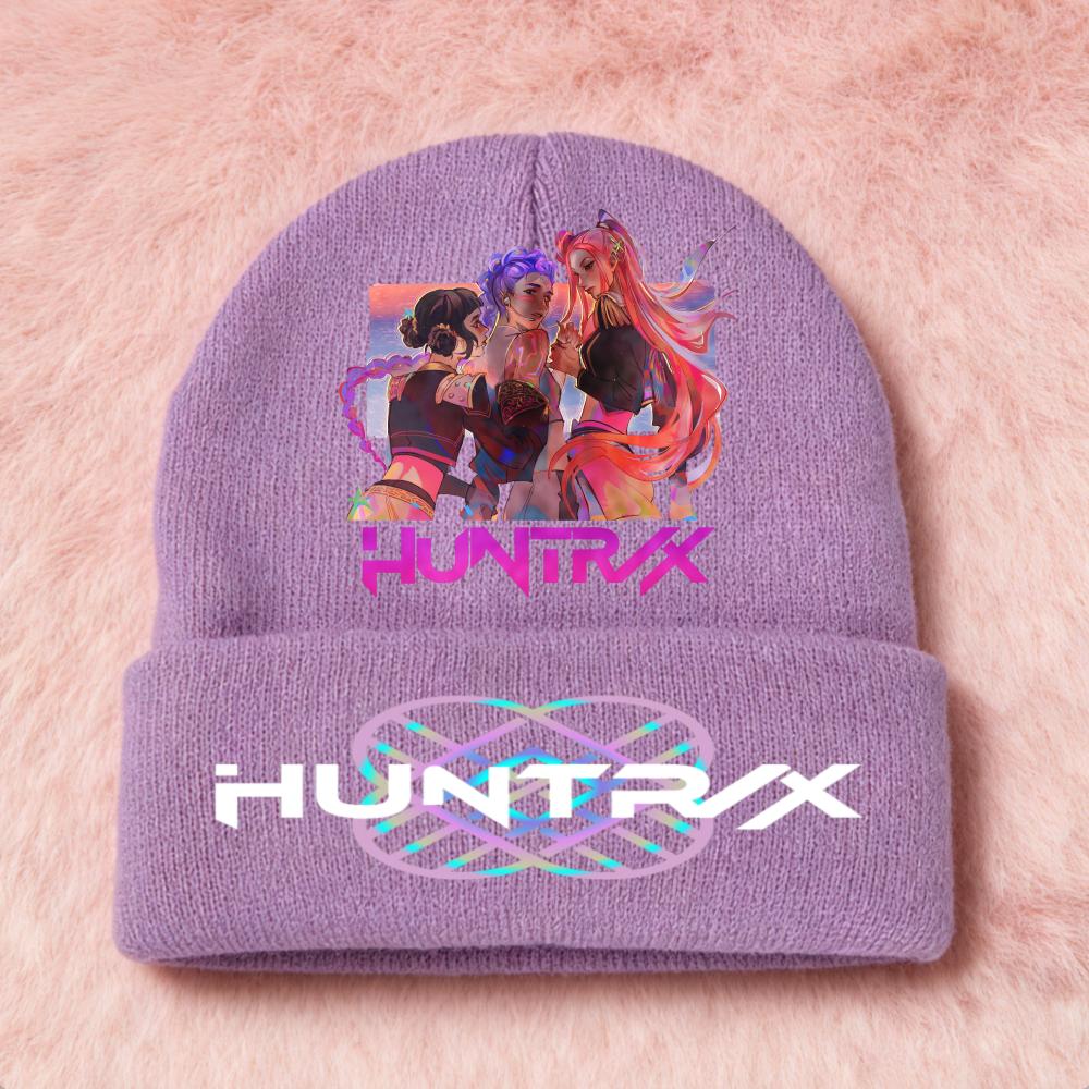 Latest KPop Demon Girls Knitted Hats Kpop Hunter Cartoon Children Headgear Cotton Cold Season Adorable Hat Anime Children Navidad Birth Date Gifts