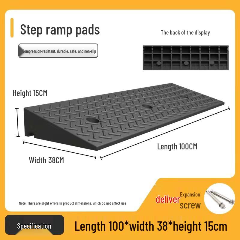 Rubber and Plastic Sloped Threshold Ramp Pad