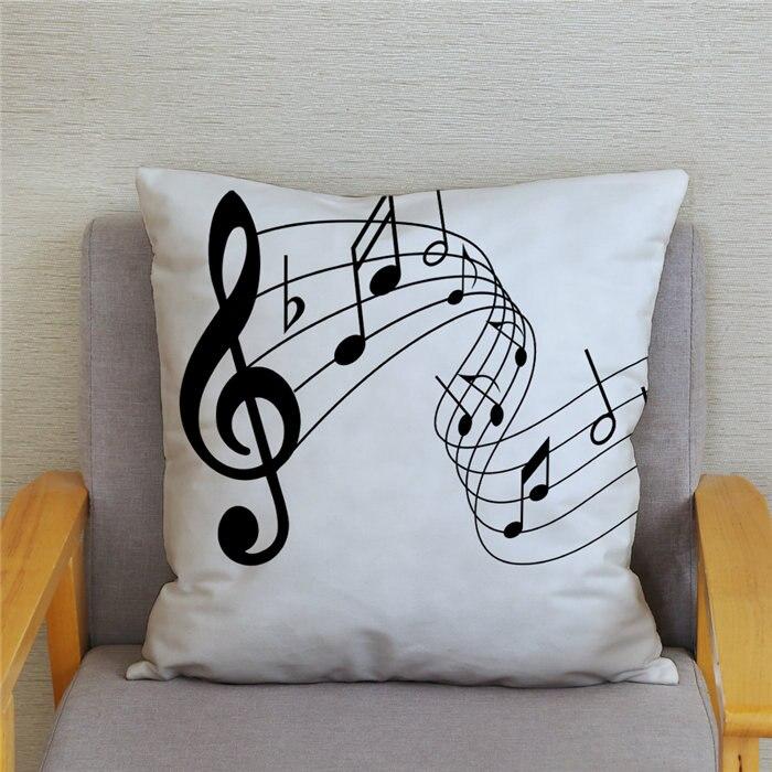 Home Decor Pillowcase Cartoon Sheet Music Printing Cushion Cover Bedroom  Living Room  Sofa Pillow Case