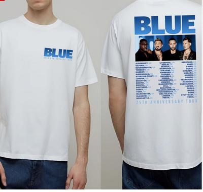 Blue 25th Anniversary 2026 Tour Merch Double Sided TShirt