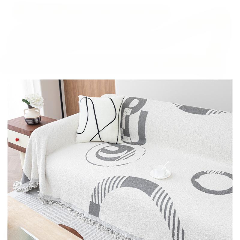 Modern Simple Four Seasons Universal Sofa Towel Retro All-Inclusive Non-Slip Cushion Chenille Living Room Sofa Cushion Cover Cloth
