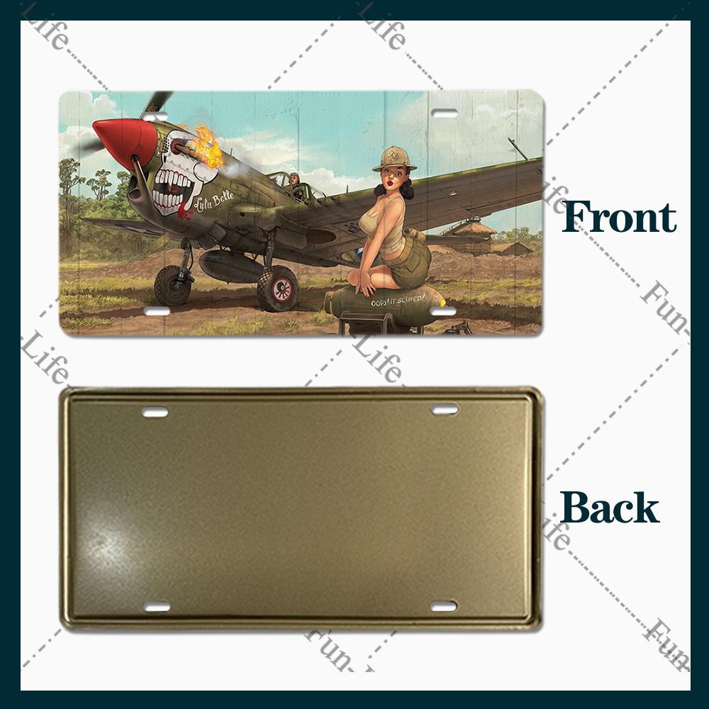 Beauty Vintage Metal Poster Airplane Retro Tinplate Compact Car Tin Signs Board Home Pub Bar Cafe Garage Wall Decor 15x30 cm