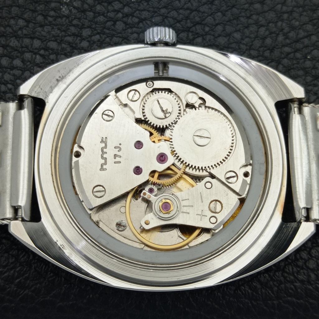 INDIAN VINTAGE HMT KOHINOOR HAND-WINDING MENS GREY COLOR DIAL WATCH a440946-4 HT-a440946