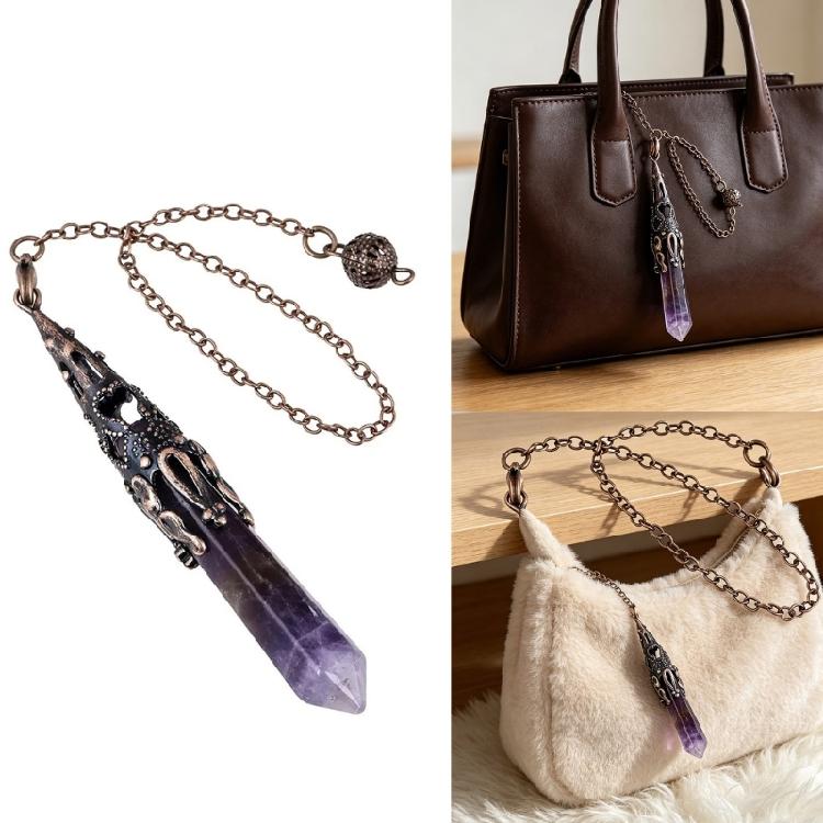 Pendulum Crystal,Natural Crystal Pendulums for Dowsing,Spiritual Pointed Crystal for Witchcraft Supplies,Divination Tool