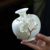 White Ceramics Vase Blossom Flower Vase Table Decorative Vases Aesthetic Sculpture Figure Home Desktop Center Decoration