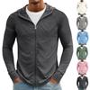 Men’s Lightweight Zip-Up Hooded Jacket Breathable Sun Outerwear for Outdoor Cycling Fishing Hiking