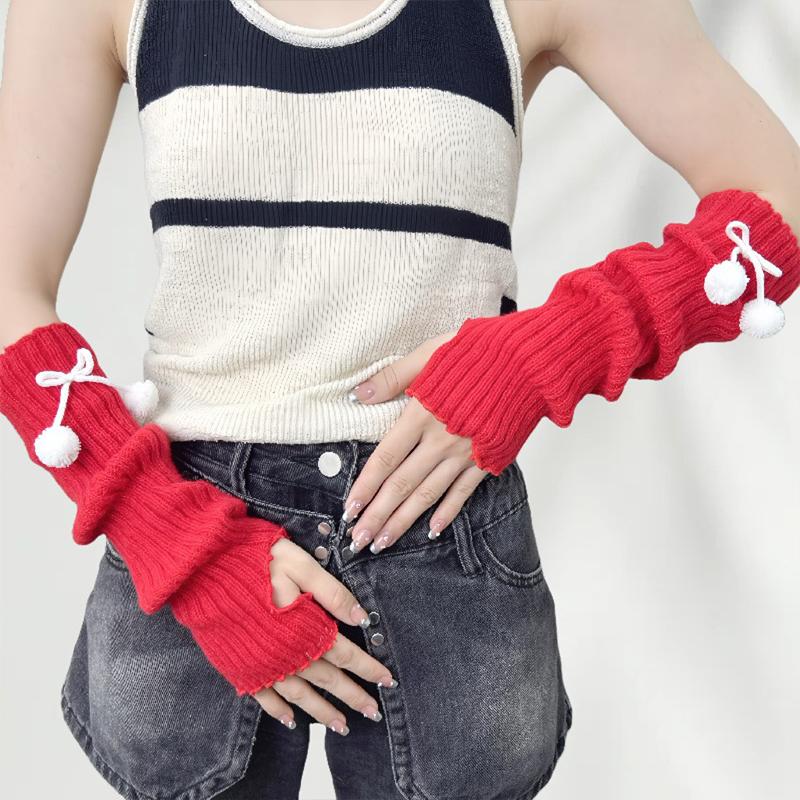 Arm Sleeves Sweet Cool Girl Knitted Fingerless Gloves Sleeves Cos Hand Sleeves