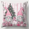Christmas decoration pillow cover Christmas dwarf snowman pattern living room sofa cushion cover bedroom room home decoration