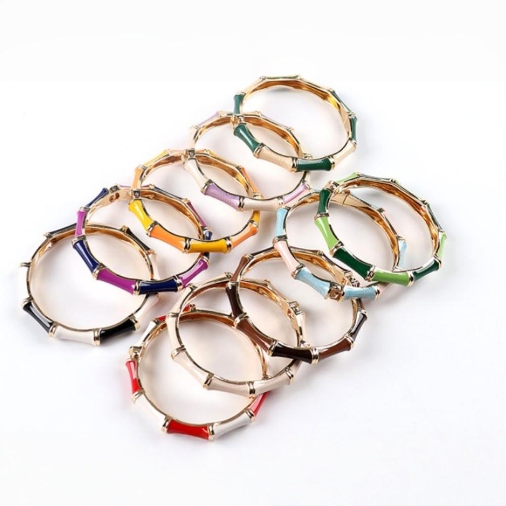 Colorful Enamel Bangle Vintage Hand Bracelet Bohemian Bamboo Bangle  Ladies