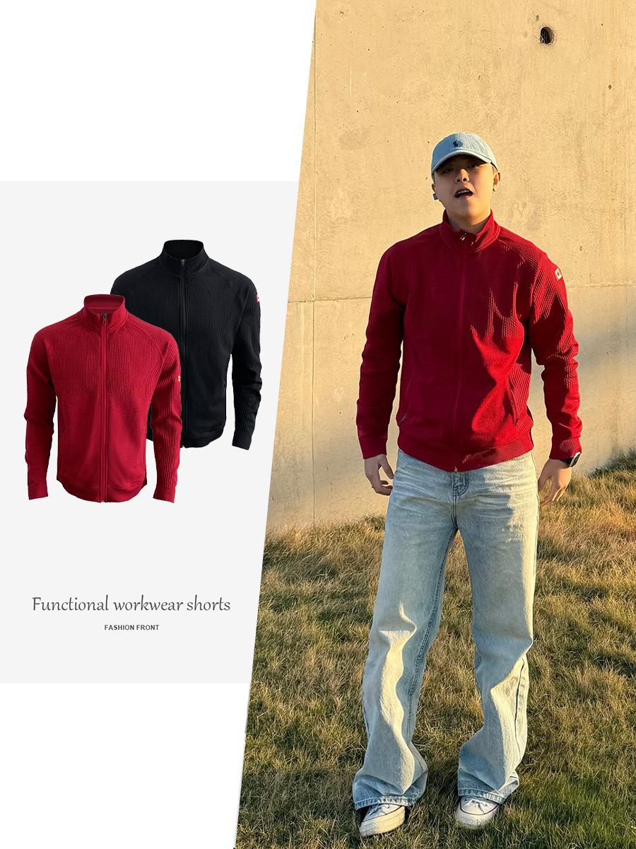 

Lulu Canada Exclusive Men s Zipper Cardigan for Spring/Summer Outdoor Sports XL червоний