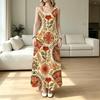 Longline Tank Dress,Relaxed Sleeveless Soft Cotton Dress,Retro Ethnic Style Ideal for Travel Vacation Photos,Daily Casual & Getaway Wear