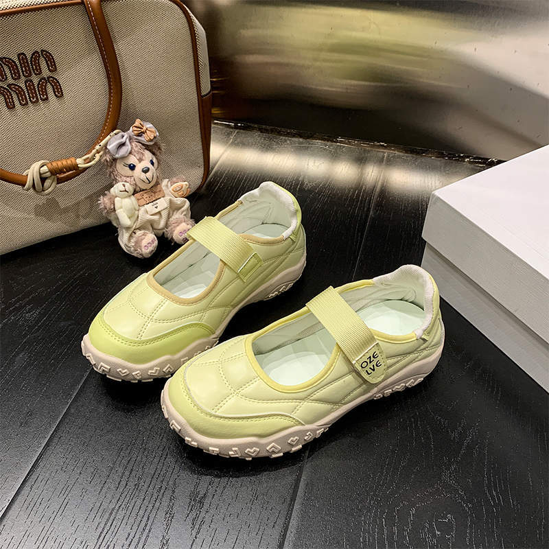 Sneakers women's 2025 autumn new Velcro women's shoes breathable hollow bag head shoes casual Mary Jane shoes women
