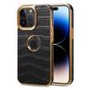 Denior Apple 15Pro leather sticker mobile phone case iPhone14ProMax crocodile pattern electroplating protective case