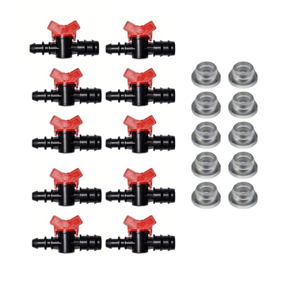10Pcs Drip Irrigation Pipe Switch Valve 16/20/25mm Valve Ball Valve Connector Drip Hose For Drip Irrigation And Gardens Tools