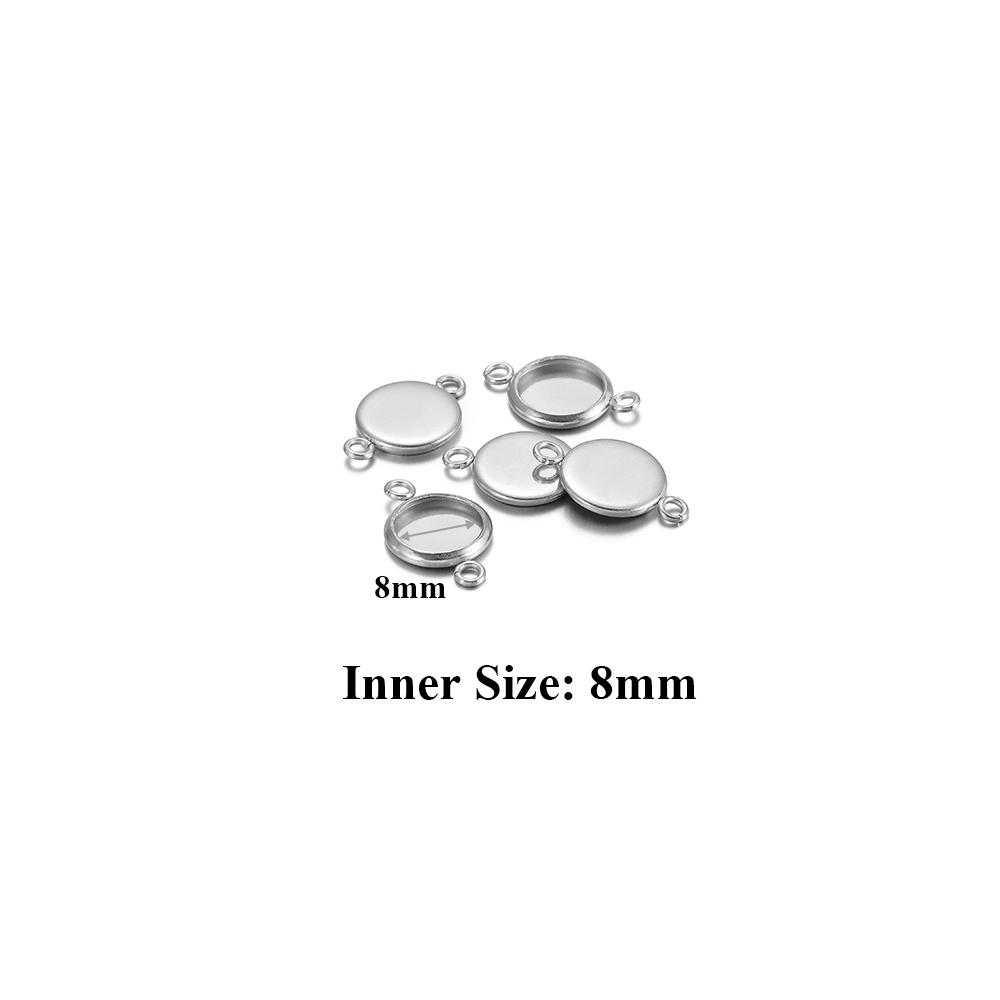 10 pièces Acier Inoxydable 6-30mm Base Cabochon Camée Couleur Dorée Plateau Rond Vide pour Collier Bracelet Fabrication de Bijoux Apprêts DIY