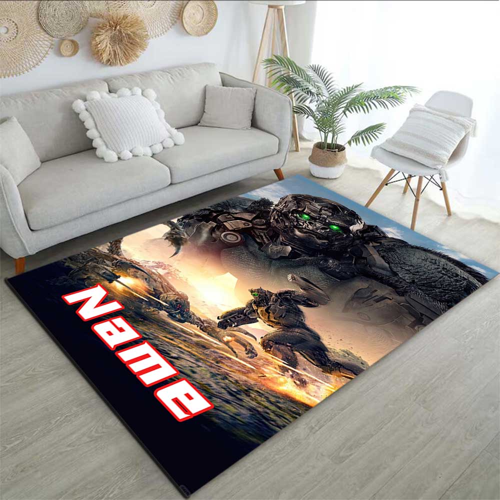 Love Transformers (2) Customize your name rug, office chair cushion, home bedroom living room gift.