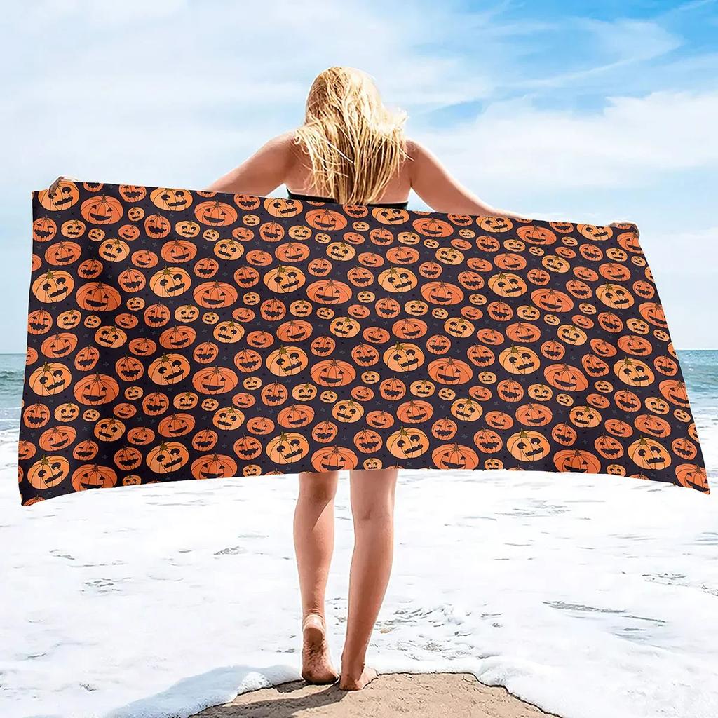 Halloween Beach Towels Sand Free Microfiber Adults Beach Towels Quick Dry Bath Towels Extra Large Lightweight Travel Beach Towel