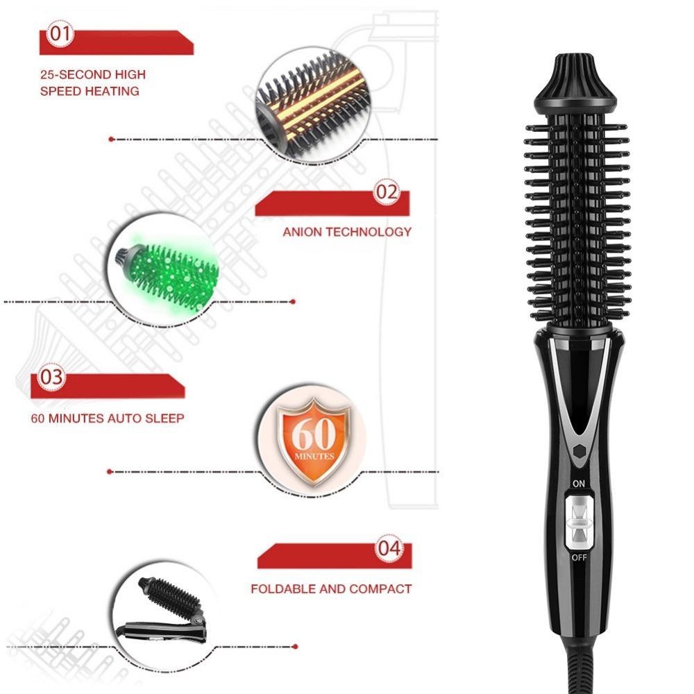 US Plug Hair Curling Iron Anti Scald Handle Hot Air Brush Hair Styling Tools For Women