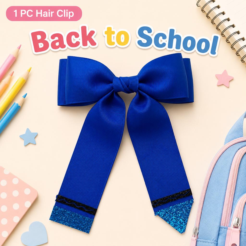 Back To School Crayon Hair Bows for Girls Glitter Pencil Style Alligator Clips Cute School Uniform Hair Accessories Student Gift