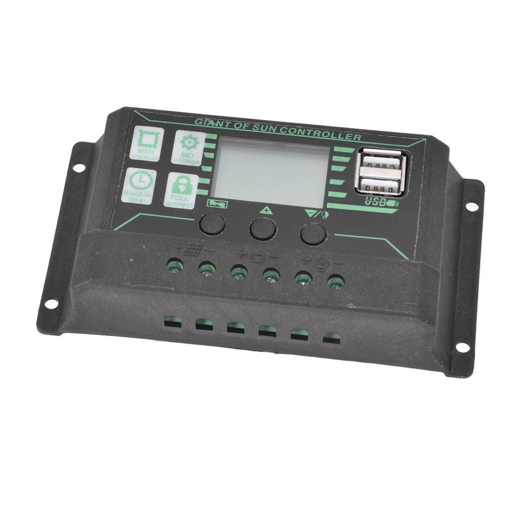 Solar Lade-Entlade-Regler Einstellbar LCD-Anzeige PWM Dual USB Photovoltaik MPPT Solarmodulregler