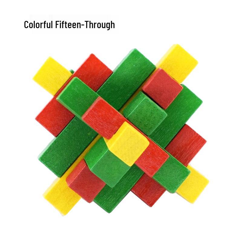 100-Piece Kongming Lock Wooden Puzzle Set for Kids and Adults