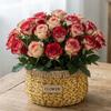 Plant Display Rustic Woven Flower Basket Plastic Sturdy Succulent Container Handcrafted Decorative Flower Shop Pots Home Decor