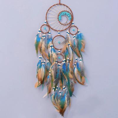 New Five-ring Tree of Life Dream Catcher Pure Natural Feather Handmade Dream Catcher Living Room Garden Wall Hanging Decoration