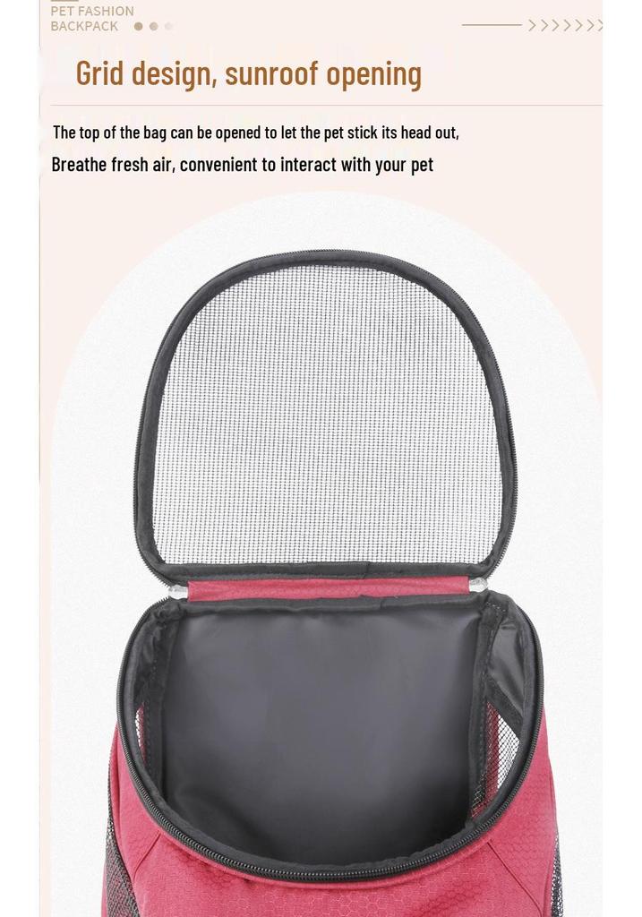 Doppelschulterrucksack für Haustiere: Faltbare, atmungsaktive Netz-Reisetasche für Katzen und Hunde