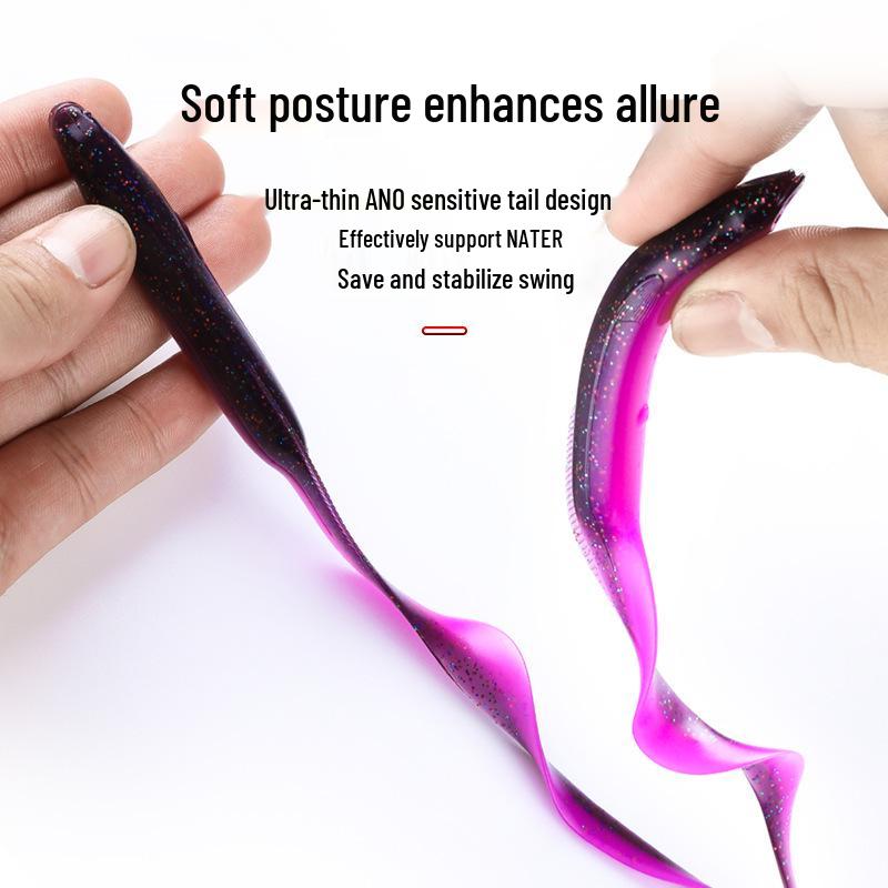 BEARKING Soft Bait Eel Lure with Lead Head Hook, 15cm/20cm for Long Cast Sea Fishing (L45L46)