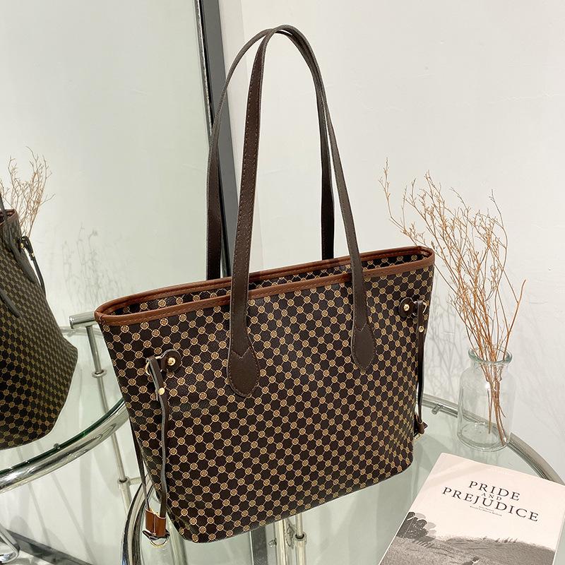 2023 Retro Bedruckte Damen Schulter-Tragetasche mit großem Fassungsvermögen