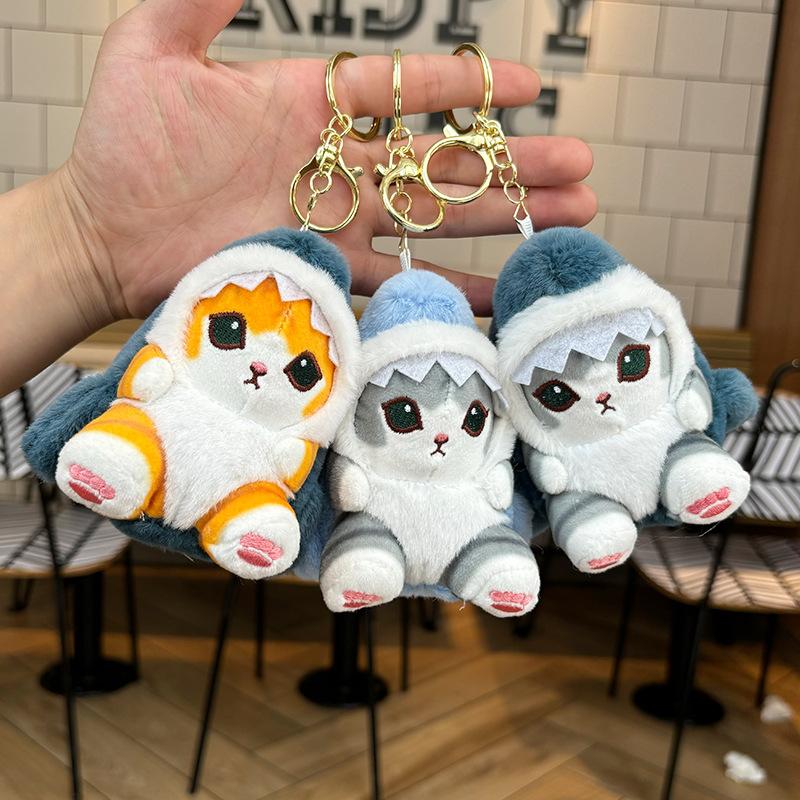 Internet celebrity Kapibara shark cat plush small pendant bag pendant Japanese cartoon doll scratching machine doll