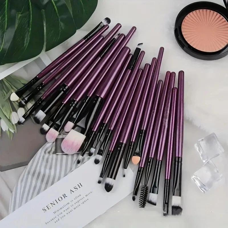 Deluxe 20Pcs Eye Makeup Brush Collection Perfect for Eyeshadow and Eyebrow with Professional-Grade