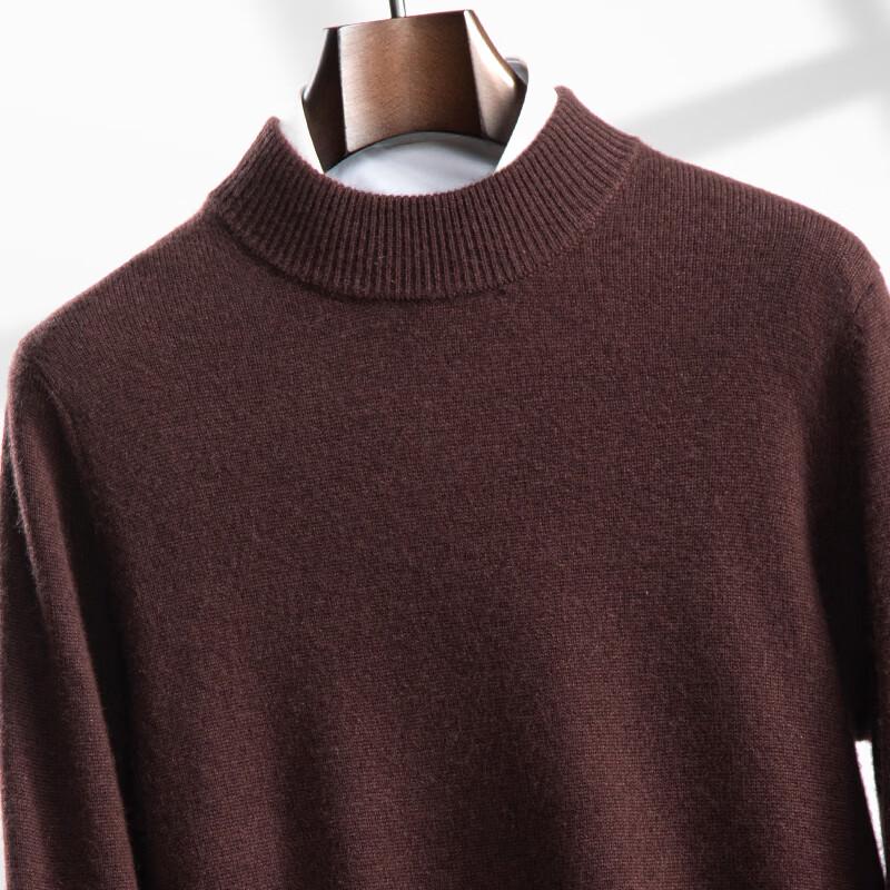 Fanzhen Men's Thickened Half-Turtleneck Cashmere Blend Sweater
