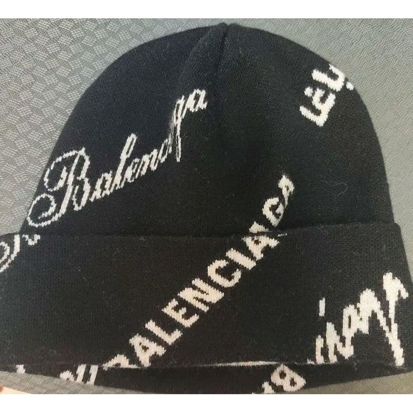 Used BALENCIAGA knit hat black