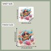Cartoon Turtle with Coral and Sea Plants Toilet Seat Sticker Bathroom Decor Removable Waterproof Decal