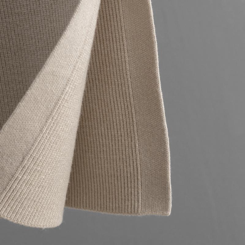 HNXC Solid-color High-neck Sweater, Split Half-body, Body-hugging Skirt, Two-piece Autumn and Winter Knitted Suit for Women