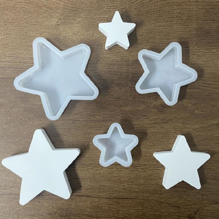 3Pcs Hollow Out Star Molds, Star Shaped Silicone Molds