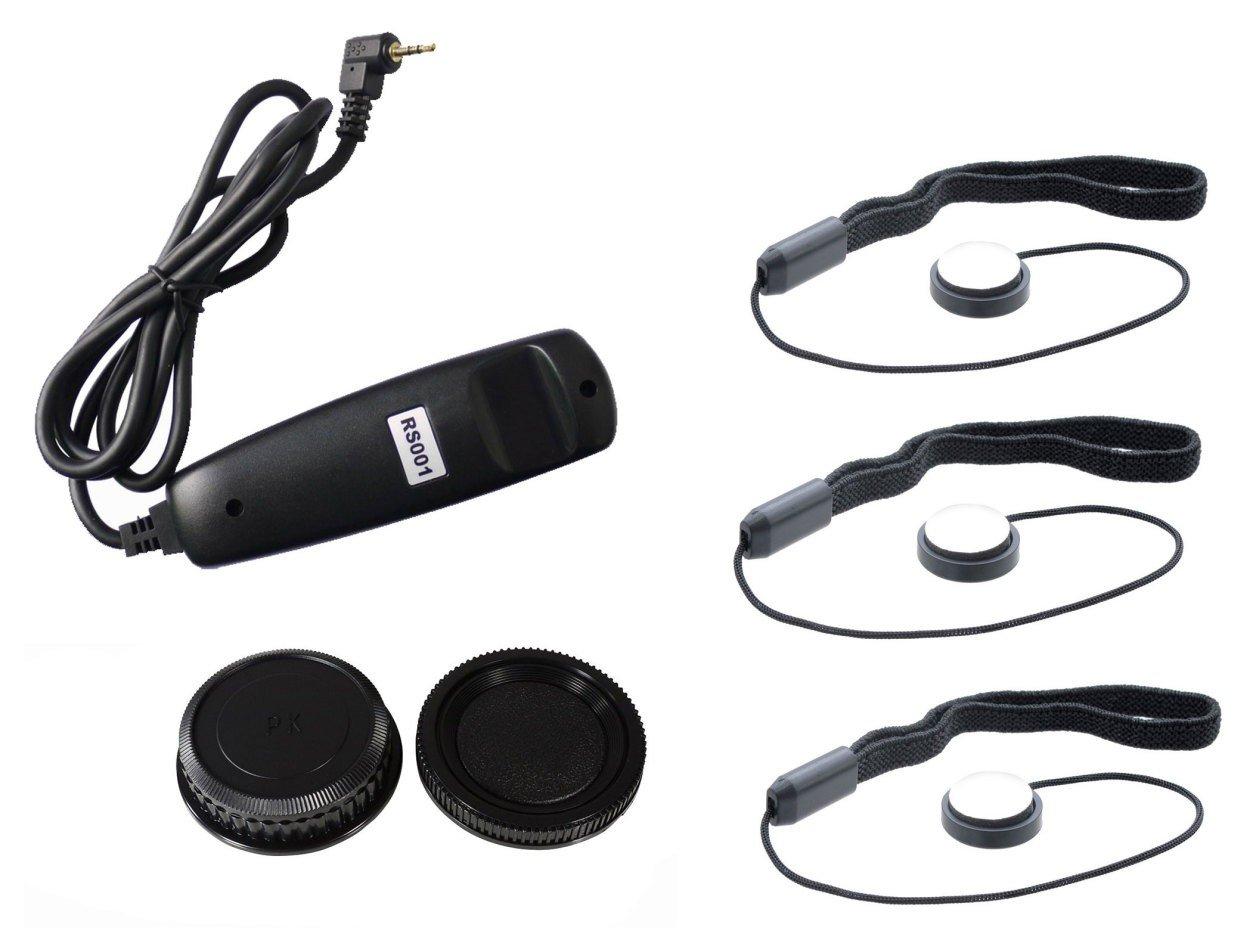 

NinoLite Remote Control Set with 3 Lens Cap Holders 2 Camera Caps 6-Piece (Compatible CS-205) + +