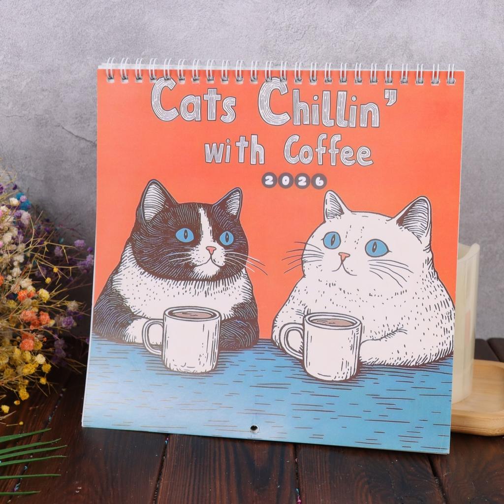 Monthly Wall Calendar Cute Cat Design Hangable 2026 Calendar Wall Calendar for Living Room Bedroom Home Wall Decor for Cat Lover