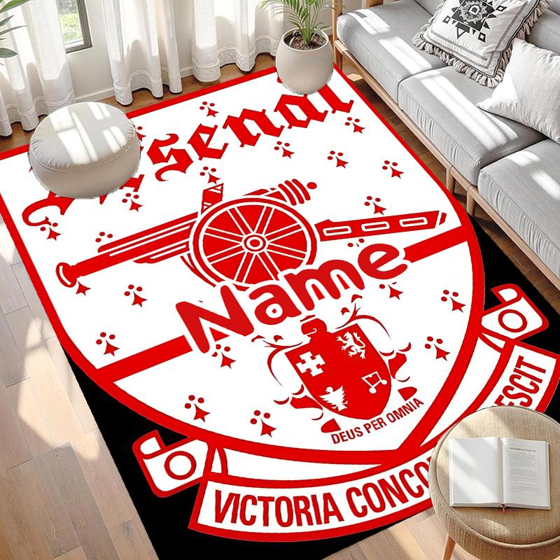 Tappeto Personalizzato con Nome Squadra di Calcio F.C, Tappeto Versatile per Arredamento Casa, per Sala Giochi, Appartamento, Balcone, Ingresso, Corridoio Regalo