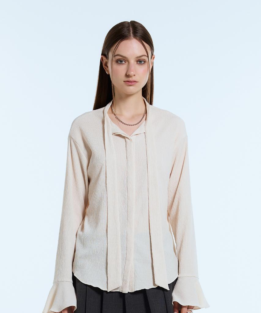 LARTIGENT L11 Tie Blouse(Beige)
