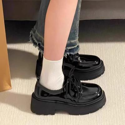Thick-Soled Versatile Small Leather Shoes Women'S Retro British Style Loafers Japanese Single Shoes Women'S Models
