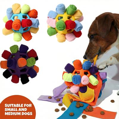 Interactive Pet Snuffle Ball Toy for Dogs and Cats Durable Rubber Puzzle Treat Dispenser Slow Feeder Mental Stimulation Chew Toy