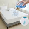 1 Waterproof Fitted Sheet,Solid Color Bed Cover Sheet, Bed Cover Mattress Cover Elastic Band Bed Skirt Breathable Sheet Only 1 Sheet